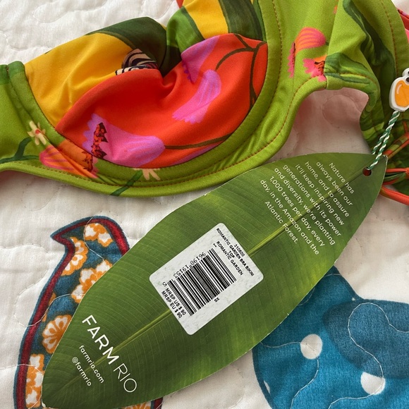 Farm Rio romantic garden bikini set size XS - Picture 13 of 16
